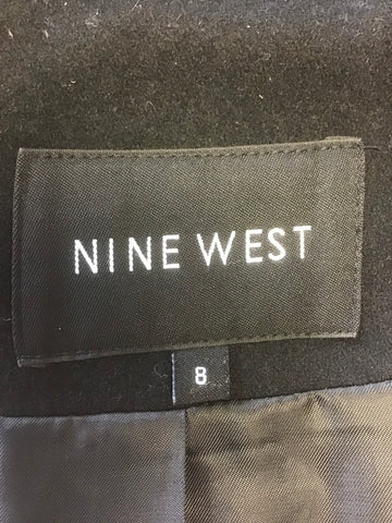 NINE WEST WOOL BLEND FIT & FLARE KNEE LENGTH COAT SIZE 8 UK SIZE 12