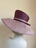 DEBUT AMETHYST & DUSKY PINK BOW TRIM FORMAL HAT