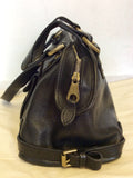 MULBERRY BLACK LEATHER FRONT POSTMAN LOCK POCKET SHOULDER BAG