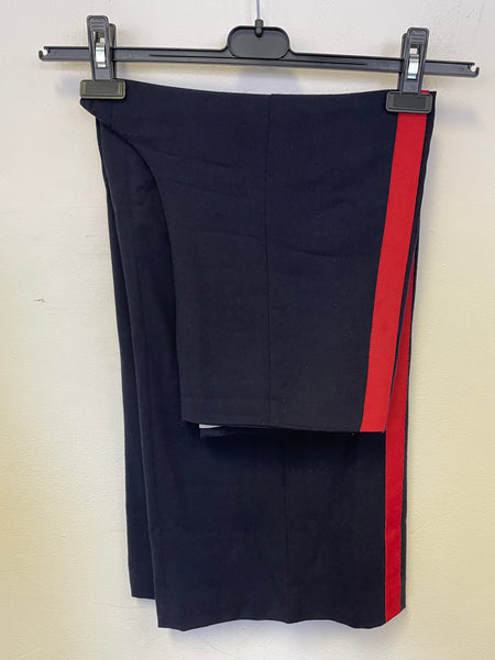 HOBBS NAVY BLUE WITH RED SIDE STRIPE WOOL WIDE LEG CROP TROUSERS SIZE 10