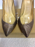 CHRISTIAN LOUBOUTIN MULTI COLOURED GLITTER SLINGBACK HEELS SIZE 7/40
