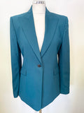 PAUL SMITH DREAMER JADE GREEN 100% WOOL TROUSER SUIT SIZE 42 UK 10