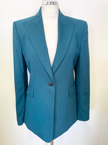 PAUL SMITH DREAMER JADE GREEN 100% WOOL TROUSER SUIT SIZE 42 UK 10