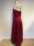 DEBUT RED LOND HALTERNECK / STRAPLESS EVENING DRESS / BALL GOWN SIZE 14