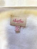 WHISTLES WHITE COTTON FRILL FRONT LONG SLEEVE SHIRT SIZE 12