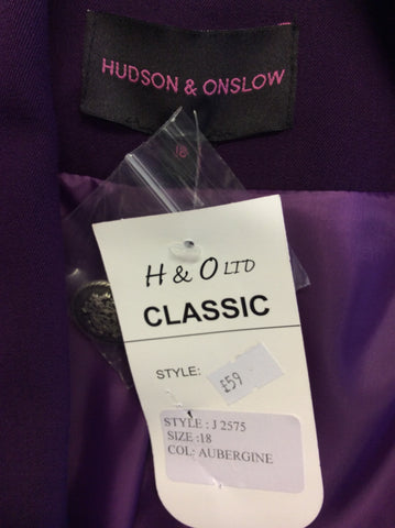 BRAND NEW HUDSON & ONSLOW AUBERGINE CLASSIC JACKET SIZE 18