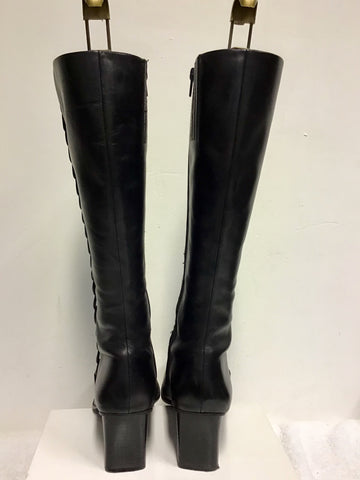 DOLCIS BLACK LEATHER KNEE LENGTH BOOTS SIZE 6/39
