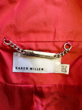 KAREN MILLEN RED TRENCH COAT/MAC SIZE 10