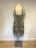 Brand New Marccain Leopard Print Wool Blend Dress Size N5 UK 14/16