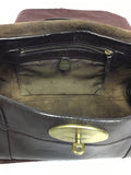MULBERRY DARK BROWN LEATHER SMALL BAYSWATER BAG