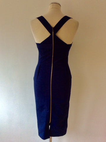 ROLAND MOURET LIMITED EDITION FOR SELFRIDGES NAVY BLUE DRESS SIZE 10