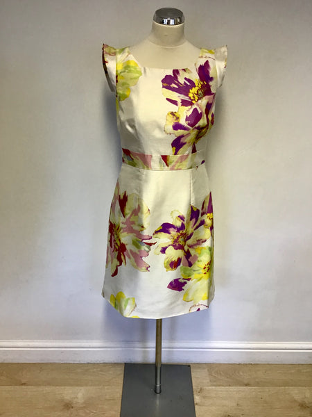 MONSOON IVORY FLORAL PRINT SPECIAL OCCASION DRESS SIZE 10