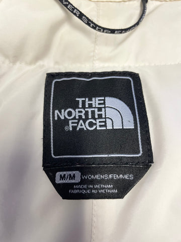 THE NORTH FACE IVORY PADDED QUILTED COAT SIZE M