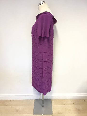 JACQUES VERT PLEATED TUCK DETAIL SHORT SLEEVE OCCASION SHIFT DRESS SIZE 12