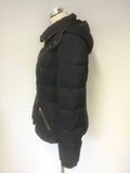 PER UNA NAVY BLUE DETACHABLE HOOD PADDED JACKET SIZE M