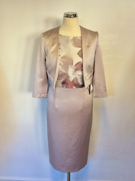 BRAND NEW VERA MONT OYSTER BEIGE & PINK PENCIL DRESS & BOLERO JACKET SIZE 8