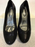 BRAND NEW HOTTER BLACK LEATHER SHIMMER COURT SHOES SIZE 4.5/37.5