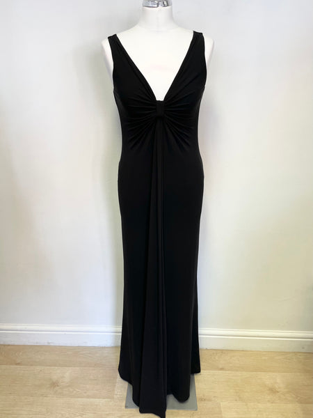 LK BENNETT BLACK SLEEVELESS LONG SPECIAL OCCASION/ EVENING DRESS SIZE 8