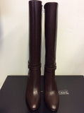 BRAND NEW NEXT SIGNATURE BROWN LEATHER KNEE LENGTH HEELED BOOTS SIZE 5/38
