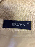 PERSONA BY MARINA RINALDI CREAM TEXTURED LONG JACKET SIZE 18