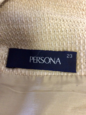 PERSONA BY MARINA RINALDI CREAM TEXTURED LONG JACKET SIZE 18