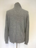 PERUVIAN CONNECTION GREY 100% ROYAL ALPACA LONG SLEEVE CARDIGAN SIZE L