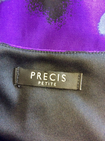 PRÉCIS PETITE BLACK,PURPLE & PINK FLORAL PRINT DRESS SIZE 10