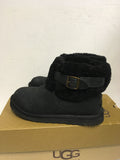 UGG JOCELYN BLACK LEATHER SHORT BOOTS SIZE 6.5/39
