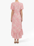 LILY AND LIONEL ‘SAGE’ PINK BLOSSOM SHORT SLEEVE MAXI DRESS SIZE XS UK 8/10