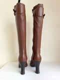 BRAND NEW IN BOX BALENCIAGA BROWN LEATHER HEELED BOOTS SIZE 5/38