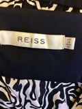 REISS BLACK & BEIGE SILK TOP SPECIAL OCCASION DRESS SIZE 14