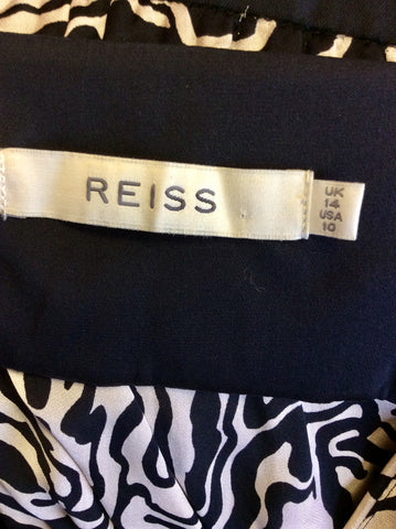 REISS BLACK & BEIGE SILK TOP SPECIAL OCCASION DRESS SIZE 14