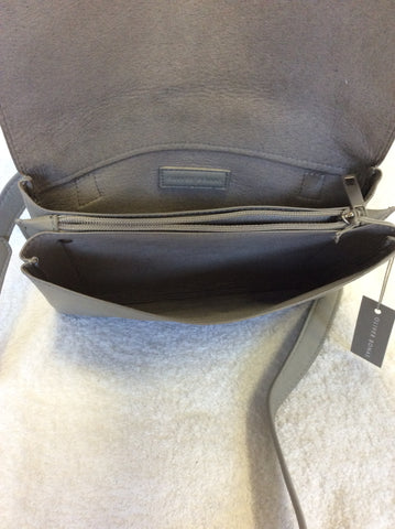 BRAND NEW OLIVER BONAS GREY SNAKESKIN TRIM CROSS BODY BAG