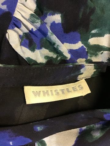 WHISTLES MULT PRINT SILK PENCIL DRESS SIZE 8