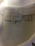 TED BAKER IVORY JUMPER WITH SILK DIAMANTÉ COLLAR SIZE 4 UK 14/16