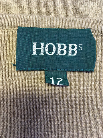 HOBBS CAMEL SILK & WOOL BLEND JUMPER SIZE 12