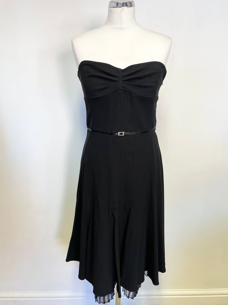KAREN MILLEN BLACK STRAPLESS FIT & FLARE OCCASION DRESS SIZE 12