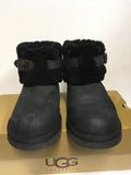 UGG JOCELYN BLACK LEATHER SHORT BOOTS SIZE 6.5/39