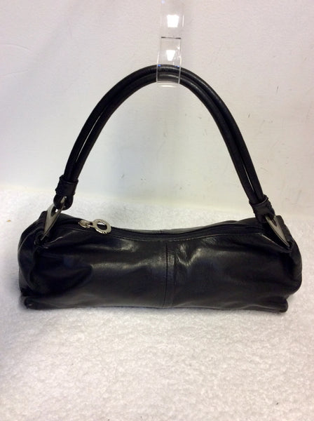 ITALIAN VERA PELLE BLACK LEATHER SHOULDER BAG