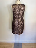 FRENCH CONNECTION BRONZE SEQUIN COCKTAIL DRESS SIZE 12