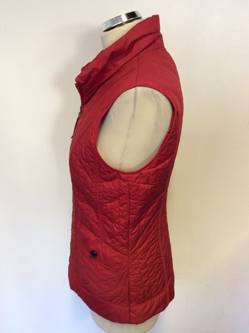 GERRY WEBER RED ZIP UP GILET SIZE10