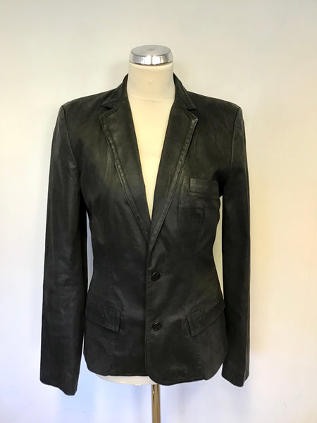 KARL LAGERFIELD BLACK WAX COATED JACKET SIZE L