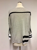 ELISA CAVALETTI GREY,BLACK & WHITE FINE KNIT JUMPER SIZE L