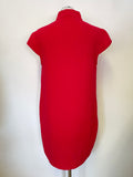 WHISTLES RED V NECK CAP SLEEVED SHIFT DRESS SIZE 10