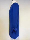 BRAND NEW JAEGER BLUE LONG SLEEVE TIE CUFFS SHIFT DRESS SIZE 10