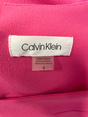 BRAND NEW CALVIN KLEIN PINK SLEEVELESS SIDE DART DETAILED PENCIL DRESS SIZE 8 UK 12
