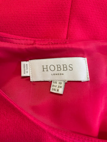 HOBBS RED SLEEVELESS FULLY LINED PENCIL DRESS SIZE 10