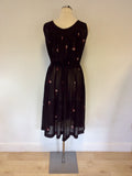 MULBERRY BLACK KITE PRINT SILK DRESS SIZE 10
