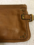 CHLOE TAN BROWN LEATHER POCHETTE/ CLUTCH BAG