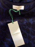 BRAND NEW HOBBS NAVY & BLACK LEOPARD PRINT KNIT EDIE DRESS SIZE 8
